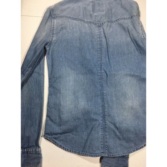 American Eagle Women Denim Button Up Shirt Size XS - Picture 7 of 7